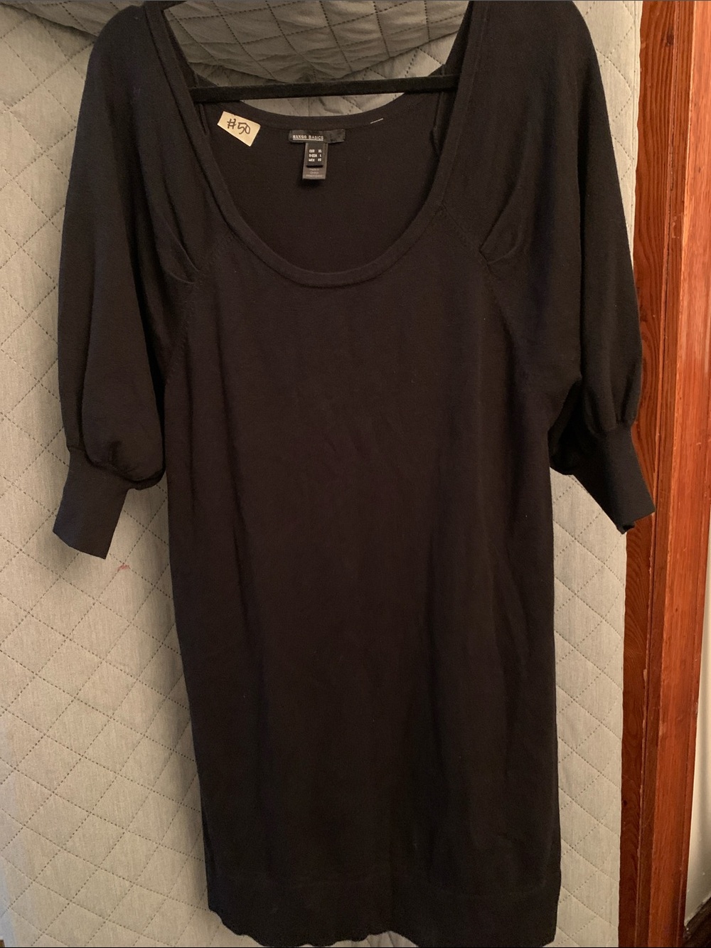 #50 Mango Black Scoop Neck Tunic Dress